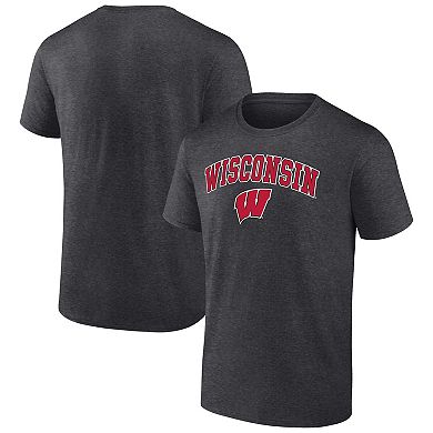 Men's Fanatics Branded Heather Charcoal Wisconsin Badgers Campus T-Shirt