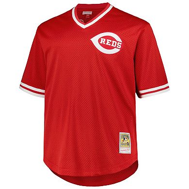 Men's Mitchell & Ness Pete Rose Red Cincinnati Reds 1984 Cooperstown Collection Mesh Pullover Jersey
