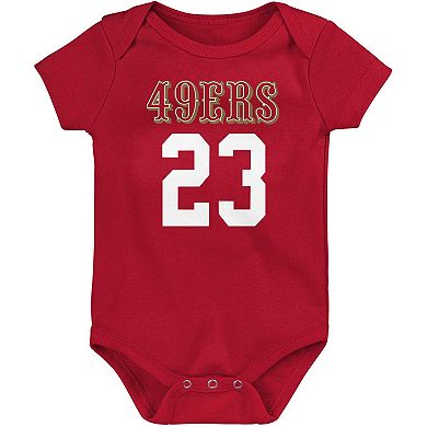 Newborn & Infant Christian McCaffrey Scarlet San Francisco 49ers Mainliner Player Name & Number Bodysuit