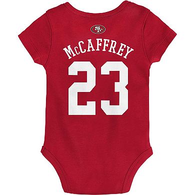 Newborn & Infant Christian McCaffrey Scarlet San Francisco 49ers Mainliner Player Name & Number Bodysuit