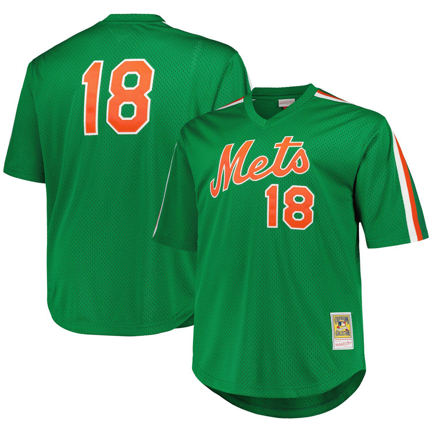 Men's Mitchell & Ness Darryl Strawberry Green New York Mets 1988 Cooperstown Collection Mesh Pullover Jersey