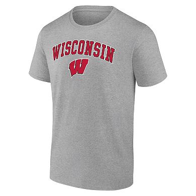 Men's Fanatics Branded Steel Wisconsin Badgers Campus T-Shirt