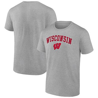 Men's Fanatics Branded Steel Wisconsin Badgers Campus T-Shirt
