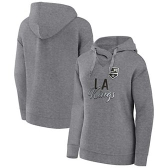 Women's Fanatics Branded Heather Gray Los Angeles Kings Script Favorite Pullover Hoodie