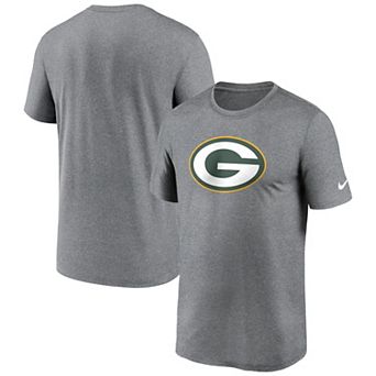 Men's Nike Heather Charcoal Green Bay Packers Legend Logo Performance T-Shirt