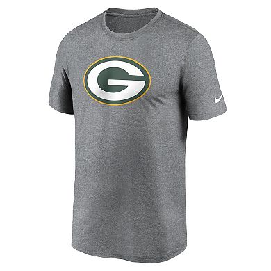 Men's Nike Heather Charcoal Green Bay Packers Legend Logo Performance T-Shirt