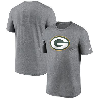 Men's Nike Heather Charcoal Green Bay Packers Legend Logo Performance T-Shirt