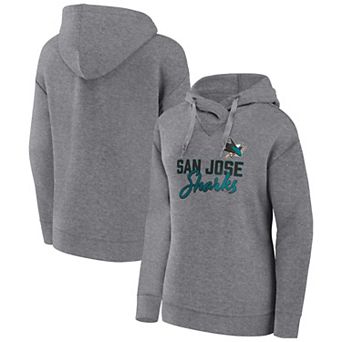 Women's Fanatics Branded Heather Gray San Jose Sharks Script Favorite Pullover Hoodie