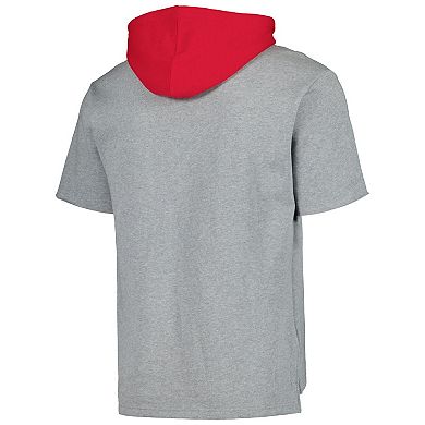 Men's Mitchell & Ness Heather Gray St. Louis Cardinals Postgame Short Sleeve Pullover Hoodie