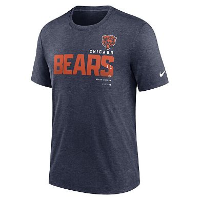 Men's Nike Heather Navy Chicago Bears Team Tri-Blend T-Shirt