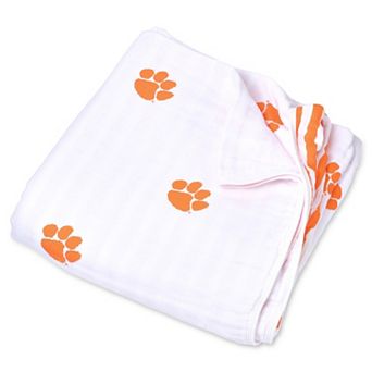 Infant White Clemson Tigers 47'' x 47'' Muslin Swaddle Blanket