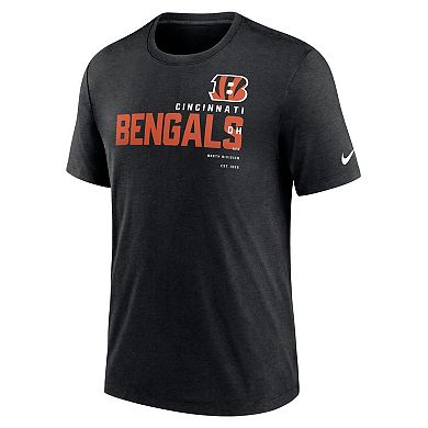 Men's Nike Heather Black Cincinnati Bengals Team Tri-Blend T-Shirt