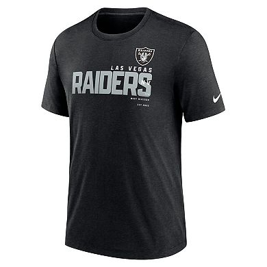 Men's Nike Heather Black Las Vegas Raiders Team Tri-Blend T-Shirt