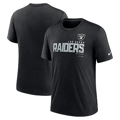 Men's Nike Heather Black Las Vegas Raiders Team Tri-Blend T-Shirt