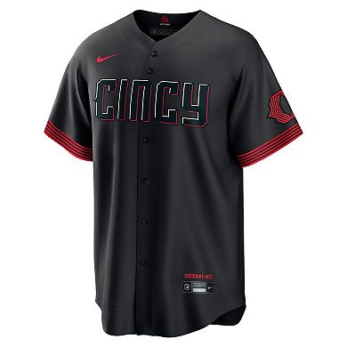 Men's Nike Black Cincinnati Reds 2023 City Connect Replica Jersey