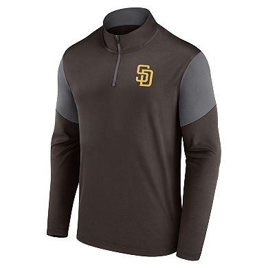 Men's Fanatics Branded Brown San Diego Padres Logo Quarter-Zip Top