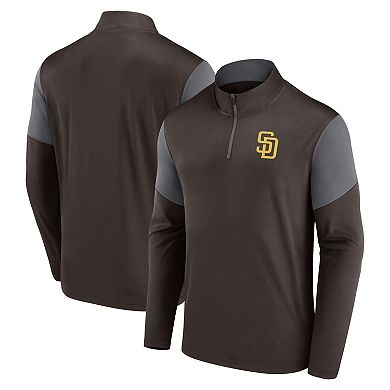 Men's Fanatics Branded Brown San Diego Padres Logo Quarter-Zip Top