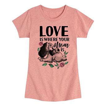 Disney's Lady and the Tramp Girls 7-16 Love Mom Graphic Tee