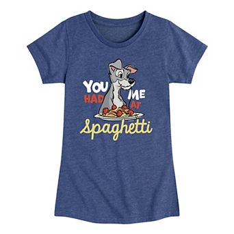 Disney's Lady and the Tramp Girls 7-16 Spaghetti Graphic Tee