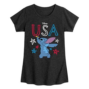 Disney's Girl Short Sleeve Lilo & Stitch USA Stitch Tee