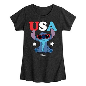 Disney's Girl Short Sleeve Lilo & Stitch USA Sunglasses Tee