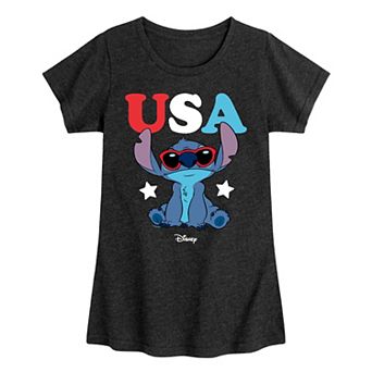 Disney's Girl Short Sleeve Lilo & Stitch USA Sunglasses Tee