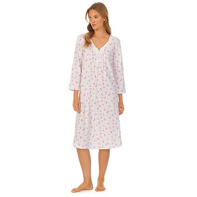Petite Carole Hochman Cotton 3 4 Sleeve Nightgown