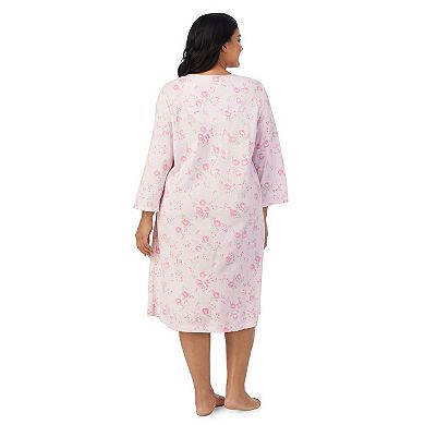 Plus Size Carole Hochman Cotton 3/4 Sleeve Nightgown