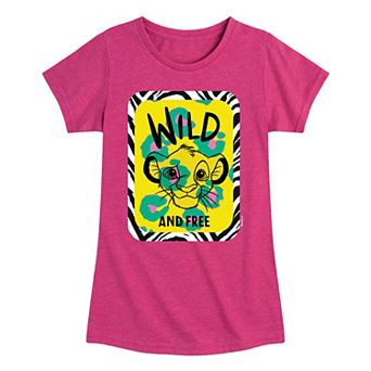 Disney's Girl Long Sleeve Lion King Wild And Free Simba Tee