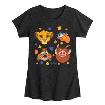 Disney's Girl Long Sleeve Lion King Grid Tee