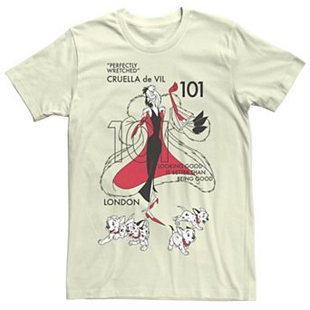 Disney's One Hundred and One Dalmatians Cruella De Vil Juniors' Puppies Wretched Boyfriend Graphic Tee