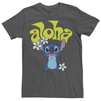 Disney's Lilo & Stitch Juniors' Aloha Flowers Alien Boyfriend Graphic Tee