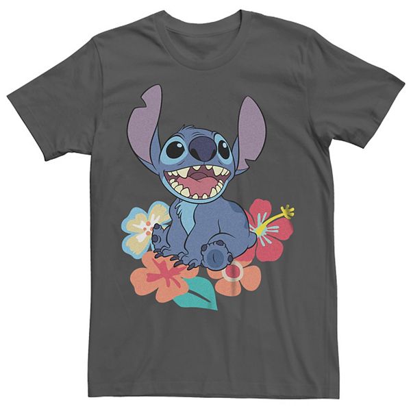 Disney's Lilo & Stitch Juniors' Floral Seat Boyfriend Graphic Tee