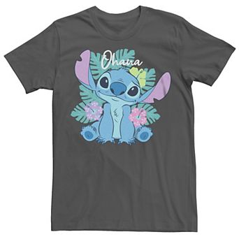 Disney's Lilo & Stitch Juniors' Ohana Flowers Boyfriend Graphic Tee