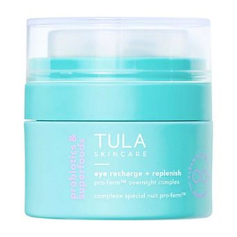 TULA Skincare Eye Recharge + Replenish Pro-Ferm Overnight Eye Cream with Bakuchiol and Peptides