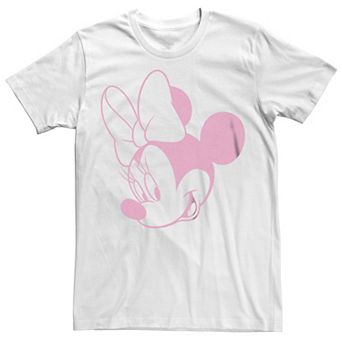 Disney's Minnie Mouse Big Pink Face Juniors' Boyfriend Graphic Tee