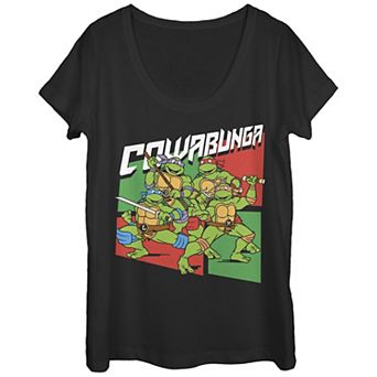 Juniors' Nickelodeon Teenage Mutant Ninja Turtles Cowabunga Group Squares Scoop Neck Graphic Tee