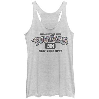 Juniors' Nickelodeon Teenage Mutant Ninja Turtles New York City 1984 Flowers Racerback Tank Top