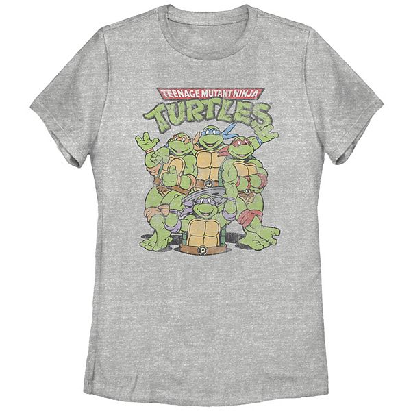 Juniors' Nickelodeon Teenage Mutant Ninja Turtles Retro Group Pose ...