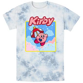 Men's Nintendo Kirby Flying With Umbrella Bombard Wash Graphic Tee