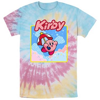 Men's Nintendo Kirby Flying With Umbrella Bombard Wash Graphic Tee