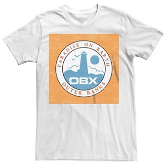 Men's Outer Banks Paradise On Earth Lighthouse Badge Graphic Tee