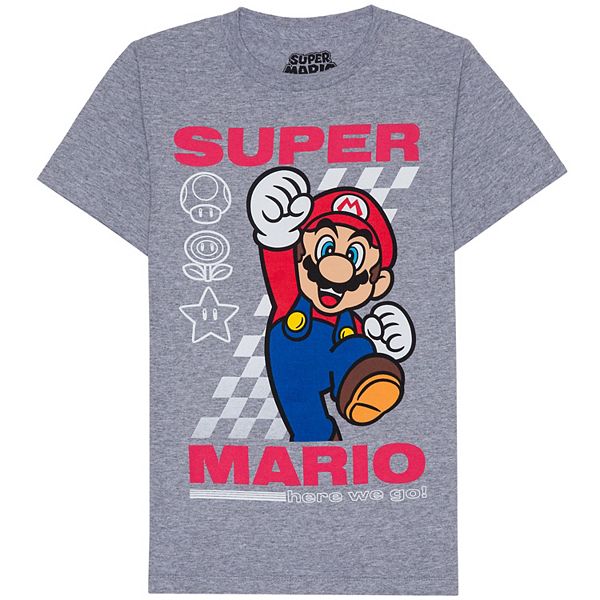 Boys 8-20 Super Mario Short Sleeve Graphic Tee