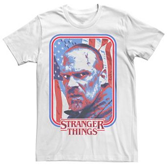 Men's Stranger Things Chief Hopper USA Flag Graphic Tee