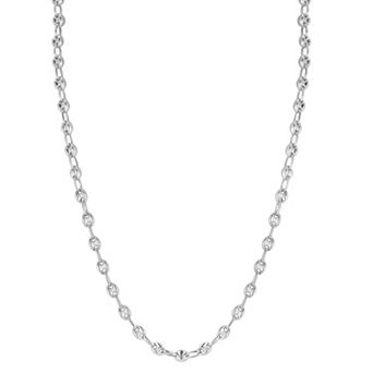 Sunkissed Sterling Sterling Silver Puff Mariner Chain Necklace
