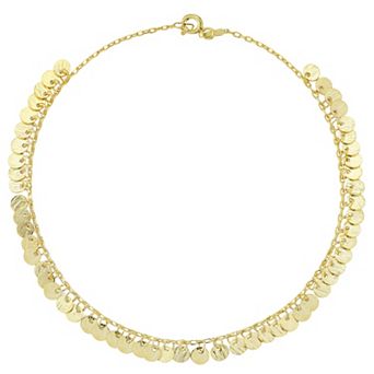 Sunkissed Sterling Sterling Silver Textured Disk Ankle Bracelet