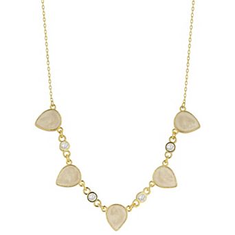 Sunkissed Sterling Cubic Zirconia & Mother-of-Pearl Necklace
