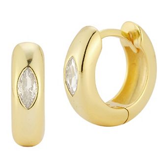 Sunkissed Sterling Cubic Zirconia Huggies