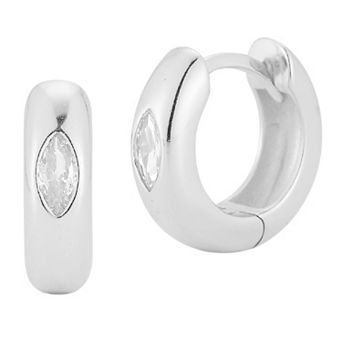 Sunkissed Sterling Cubic Zirconia Huggies