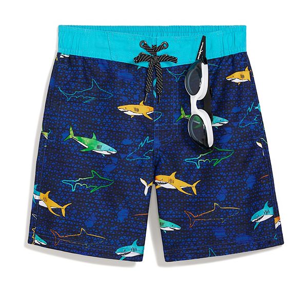 Boys 4-20 ZeroXposur Shark Print Swim Shorts - Ocean (S 4)